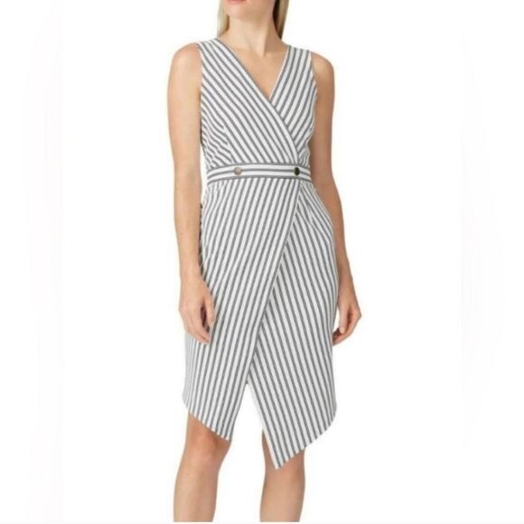 Hutch Asymmetrical Knee Length Striped Dress - Picture 1 of 9